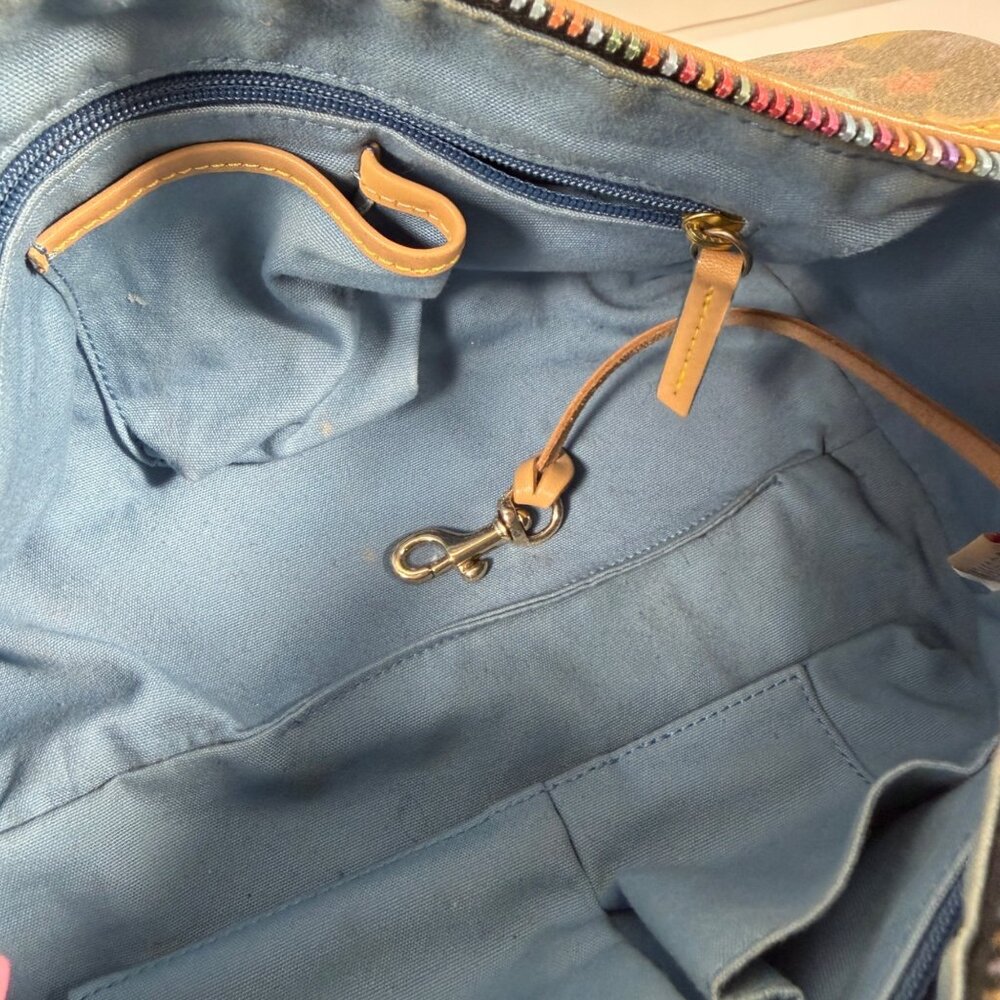 Dooney & Bourke Vintage Multicolored Stars Barrel Shoulder Bag Rainbow Zipper - Picture 10 of 16